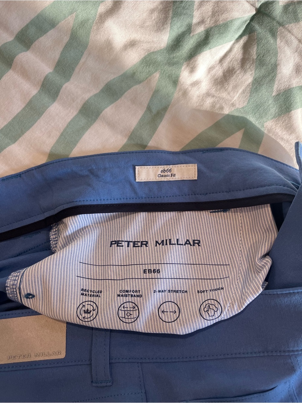 Peter Millar Blue eb66 5 Pocket Performance Pants 35x32 - Picture 5 of 5